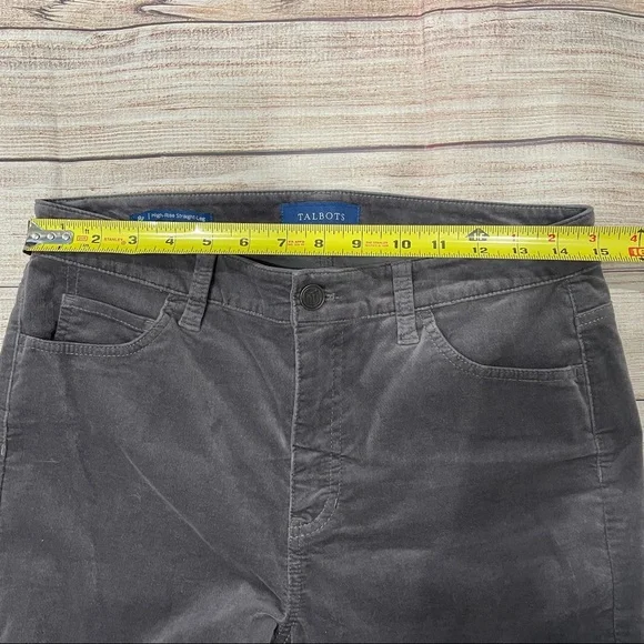 Talbots Grey Velvet Straight Leg Pants - Picture 6 of 8